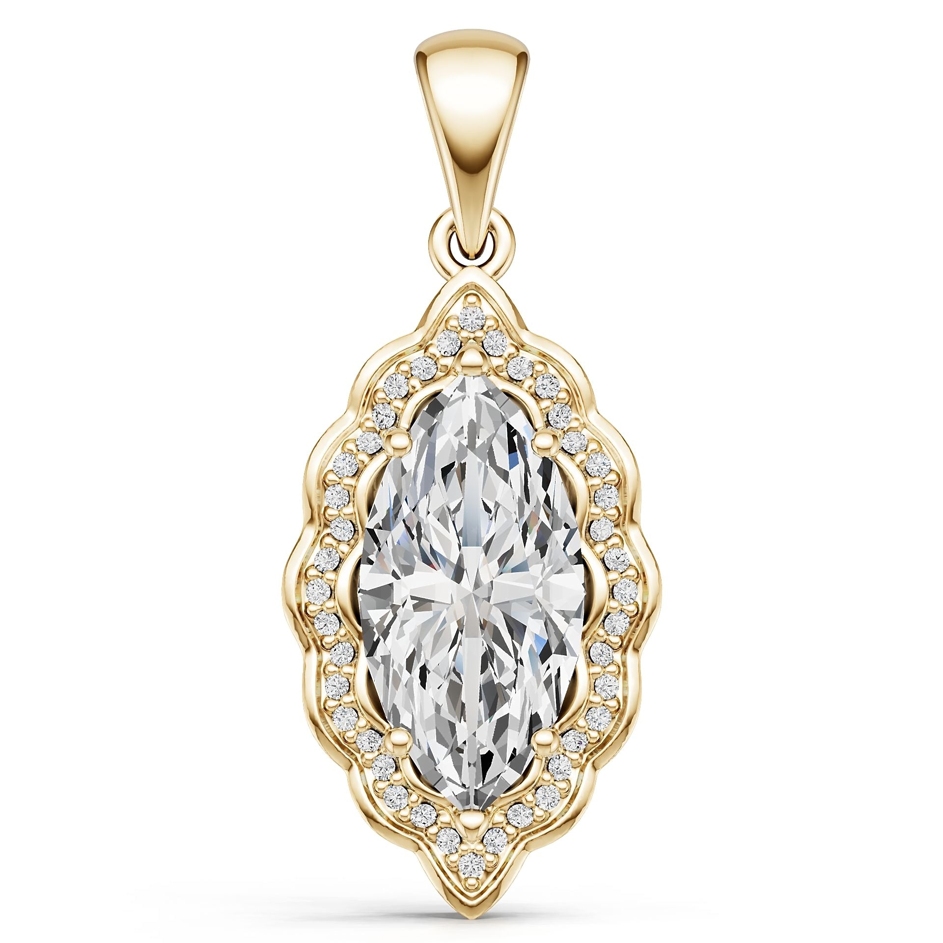 Platinum Semi Mount Pendant Setting Round Ro 17x8mm Diamond Accent Syz Jewelry