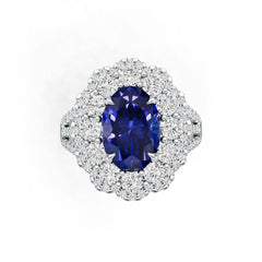 14K Gold Semi Mount Ring Setting Oval Ov 11.5x8mm Diamond Accent Syzjewelry