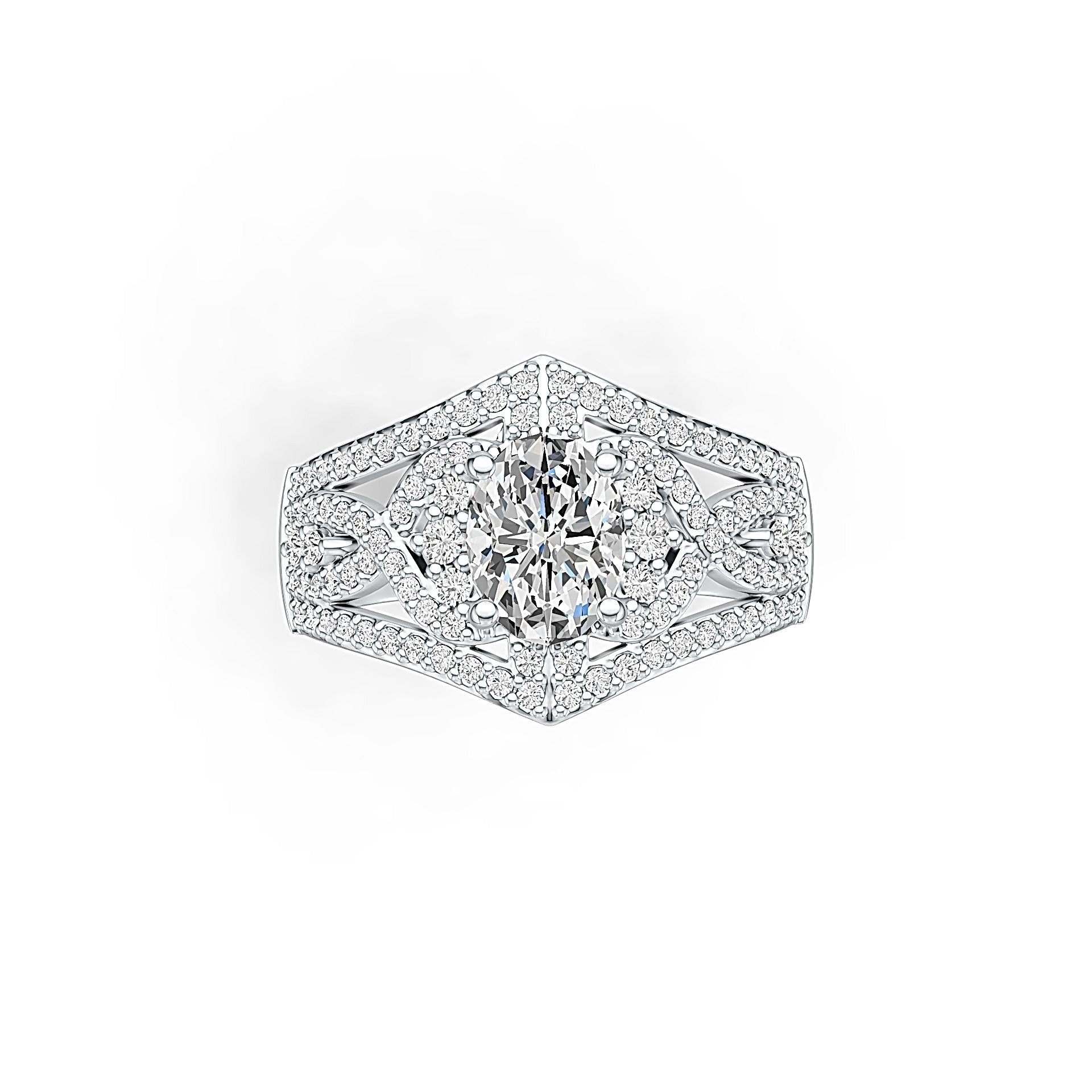 Sterling Silver Semi Mount Ring Setting Oval OV 8X6mm with White Topaz or Moissanite DHJ