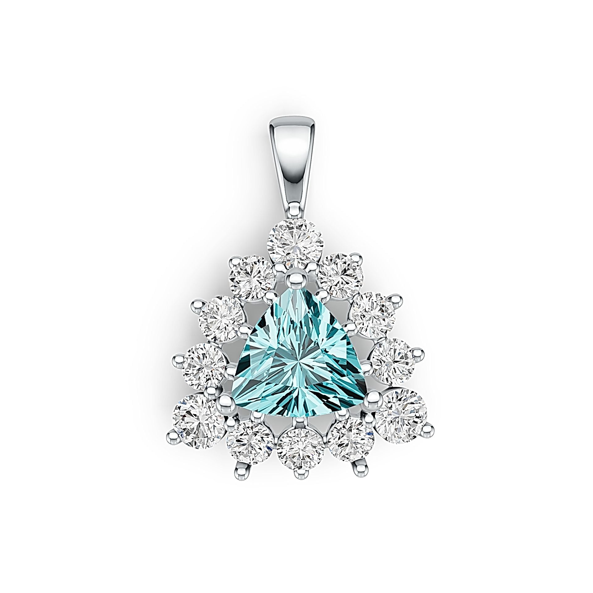 Sterling Silver Semi Mount Pendant Setting Trillion TRI 7x7mm Syzjewelry