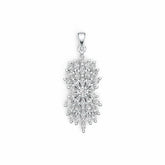 10K Gold Pendant or Moissanite Cluster Pendant Moissanite Accent DHJ