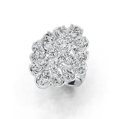 10K Gold Semi Mount Ring Setting Oval OV 7X5mm RD 6X6mm RD 5X5mm Moissanite Accent DHJ