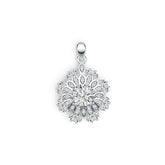 Platinum Semi Mount Pendant Setting Round RD 6x6mm with Diamond Accent DHJ