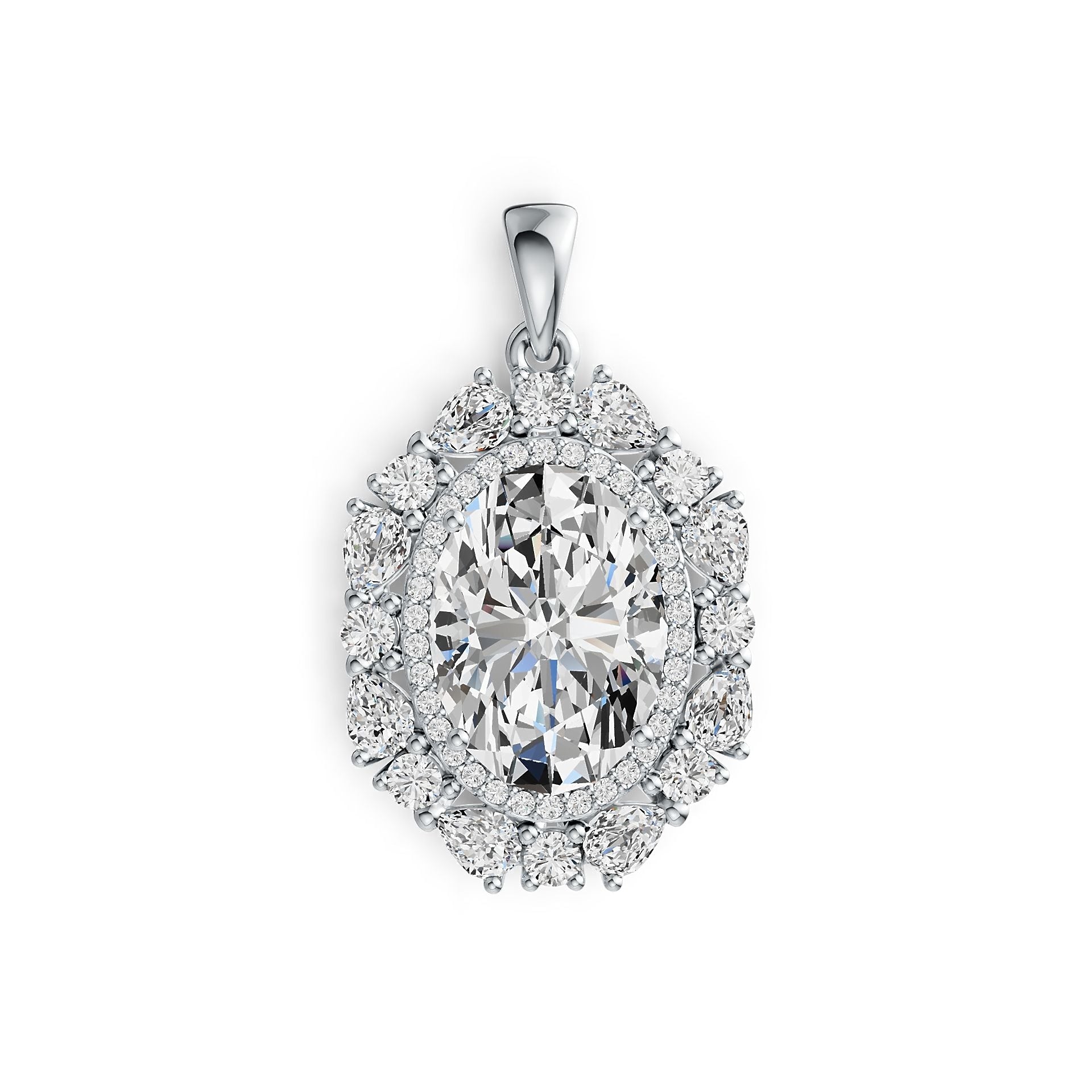 Sterling Silver Semi Mount Pendant Setting Oval OV 14X10mm DHJ