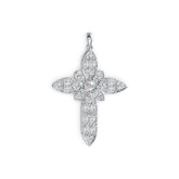 14K Gold Semi Mount Pendant Setting Oval OV 5X3mm OV 4X3mm RD 5X5mm Cross Theme DHJ
