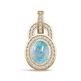 Sterling Silver Semi Mount Pendant Setting Oval OV 9X7mm White Topaz Accents Syzjewelry