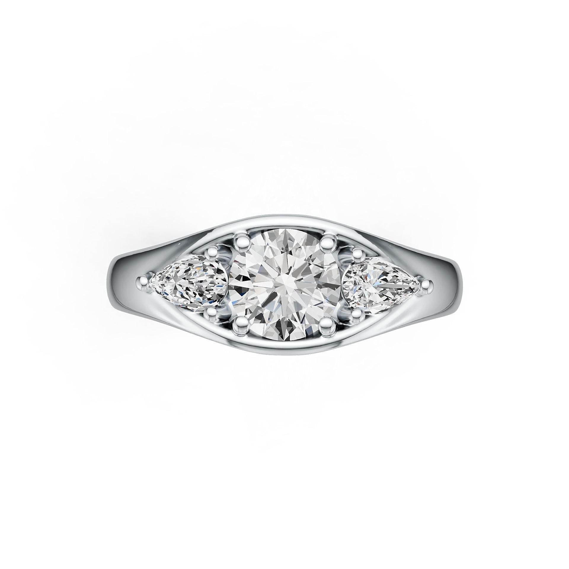 Sterling Silver Semi Mount Ring Setting Round RD 6x6mm DHJ