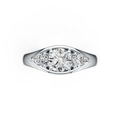 Sterling Silver Semi Mount Ring Setting Round RD 6x6mm DHJ