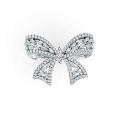 Sterling Silver Semi Mount Ring Setting Marquise MQ 6X3mm Ribbon Bow Theme DHJ