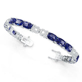10K Gold Semi Mount Bracelet Setting Cushion CU 8x6mm Moissanite Accent DHJ