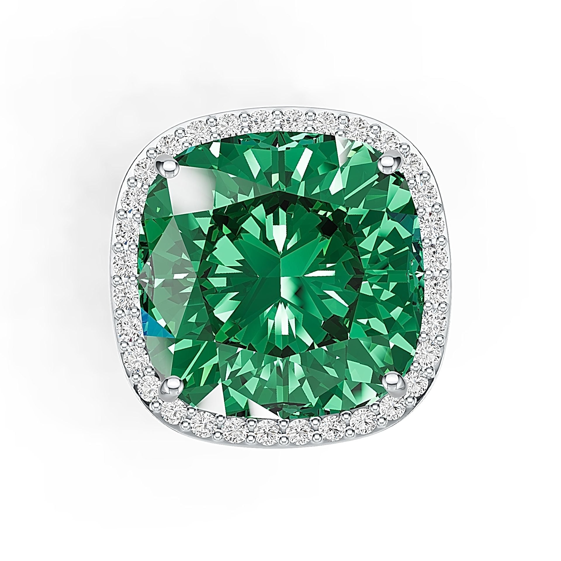 Sterling Silver Semi Mount Ring Setting Cushion CU 10x10mm Halo DHJ