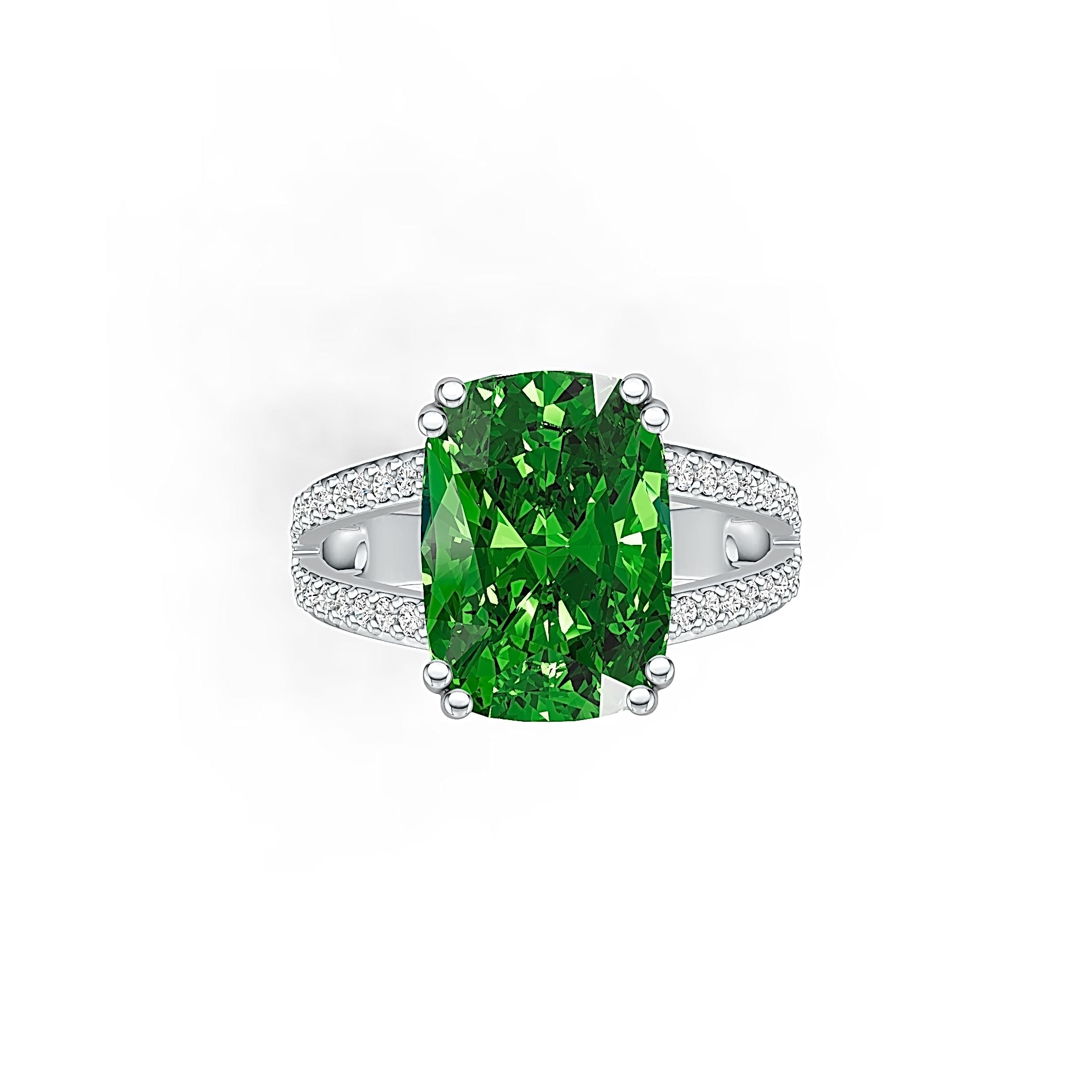 Sterling Silver Semi Mount Ring Setting Cushion CU 14X10mm DHJ