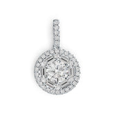 Sterling Silver Semi Mount Pendant Setting Round RD 8x8mm Halo DHJ