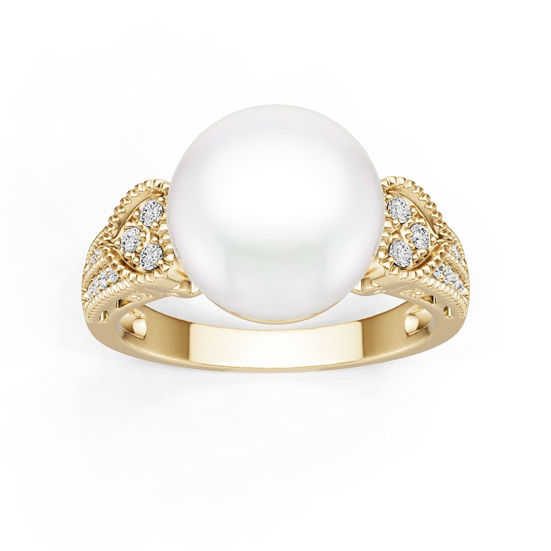 18K Gold Semi Mount Ring Setting Round Ro 11x11mm Diamond Accent Syz Jewelry