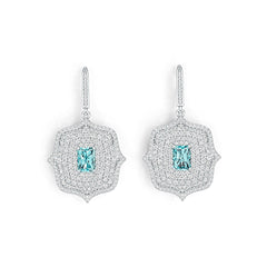 10K Gold Semi Mount Earrings Setting Emerald OCT 7X5mm with Moissanite Accent DHJ
