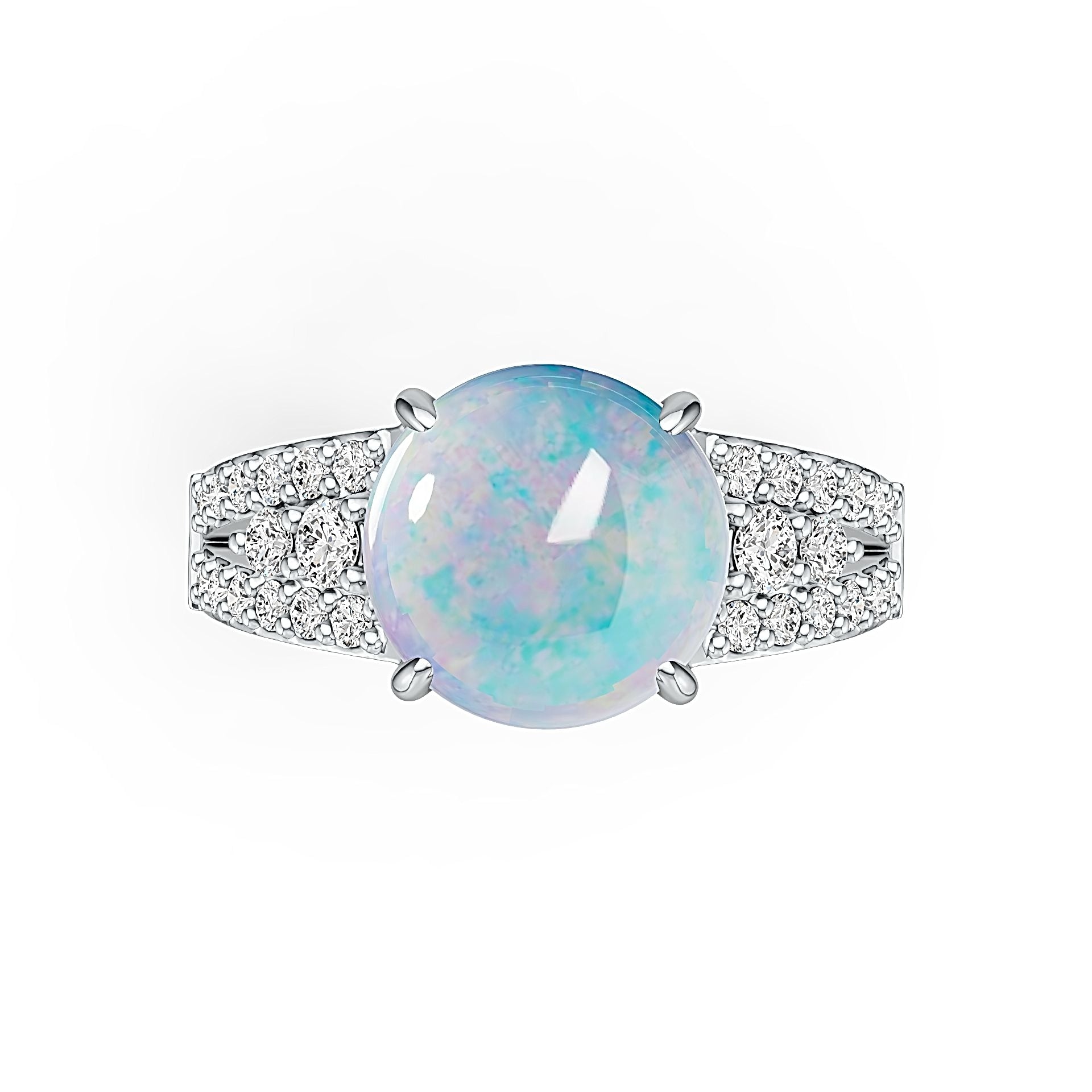 Sterling Silver Semi Mount Ring Setting Round RD 10x10mm Cabochon DHJ