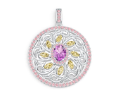 14K Gold Semi Mount Pendant Setting Oval OV 8X6mm MQ 5X2.5mm Diamond Accent DHJ