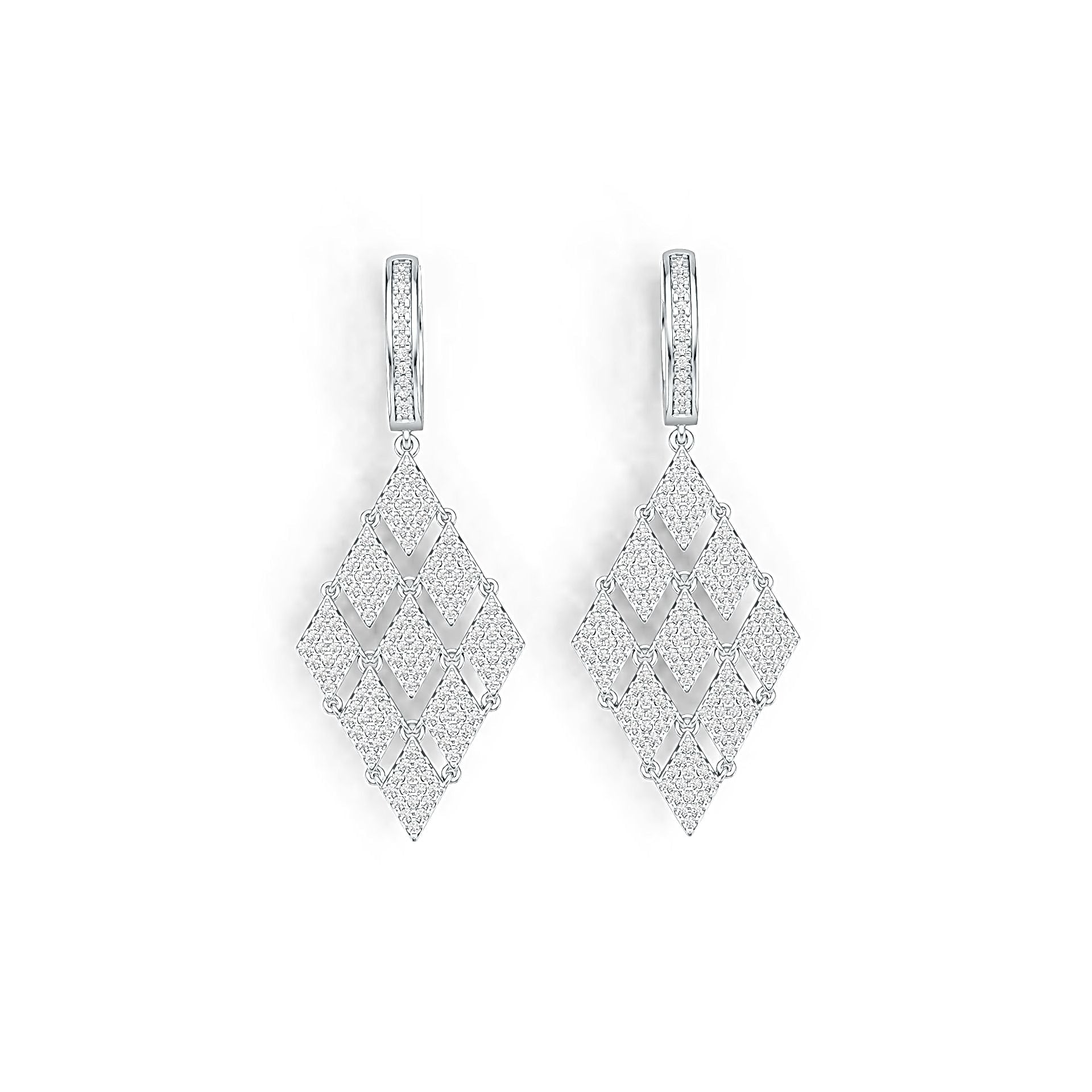 Platinum Semi Mount Earrings Setting Round RD 1.1mm Diamond Accent DHJ
