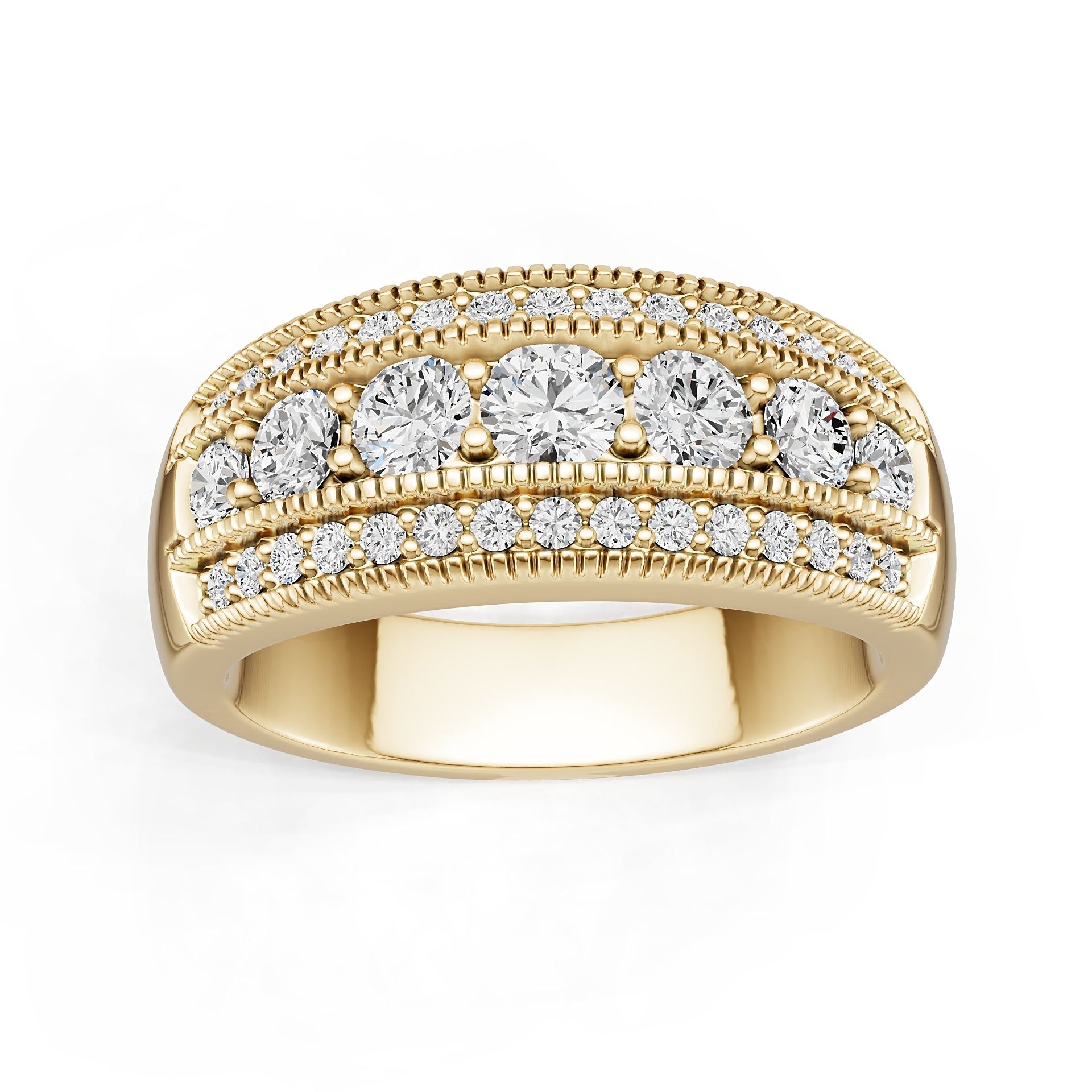 14K Gold Semi Mount Ring Setting Round Ro 6x6mm Diamond Accent Syz Jewelry