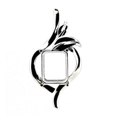 10K Gold Semi-Mount Pendant Setting for 10x8mm Emerald Cut Stones Syzjewelry