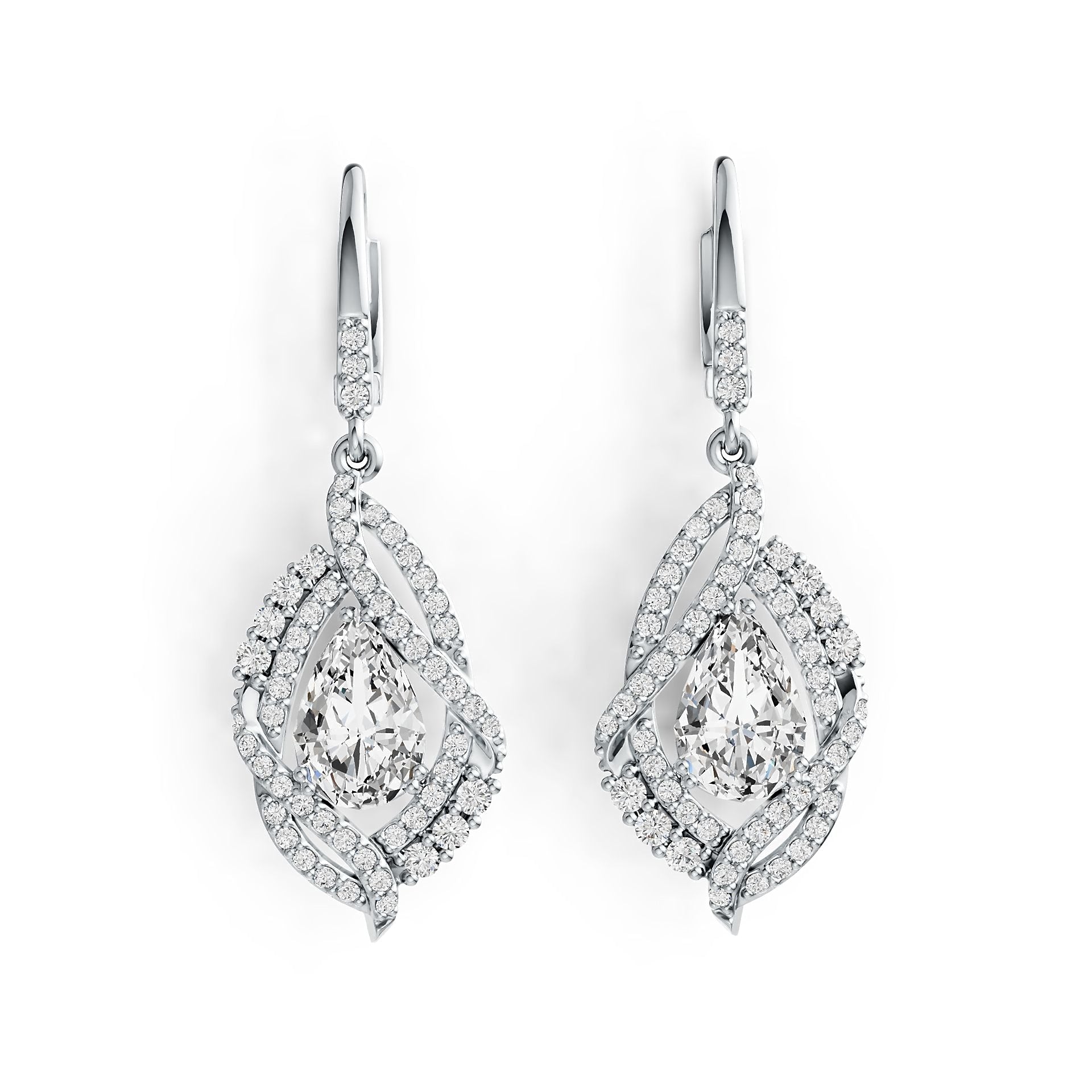 Sterling Silver Semi Mount Earrings Setting Pear PE 9X6mm DHJ