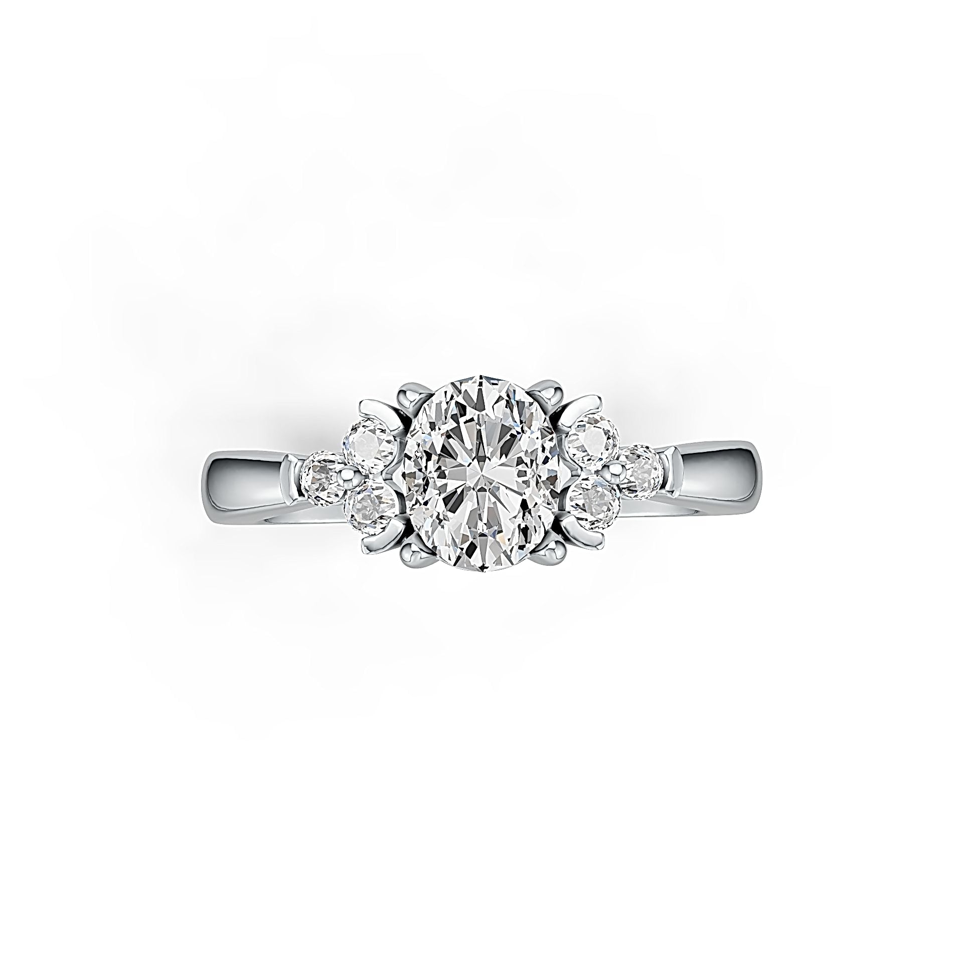 Sterling Silver Semi Mount Ring Setting Oval OV 6x5mm With Accent White Topaz Syzjewelry