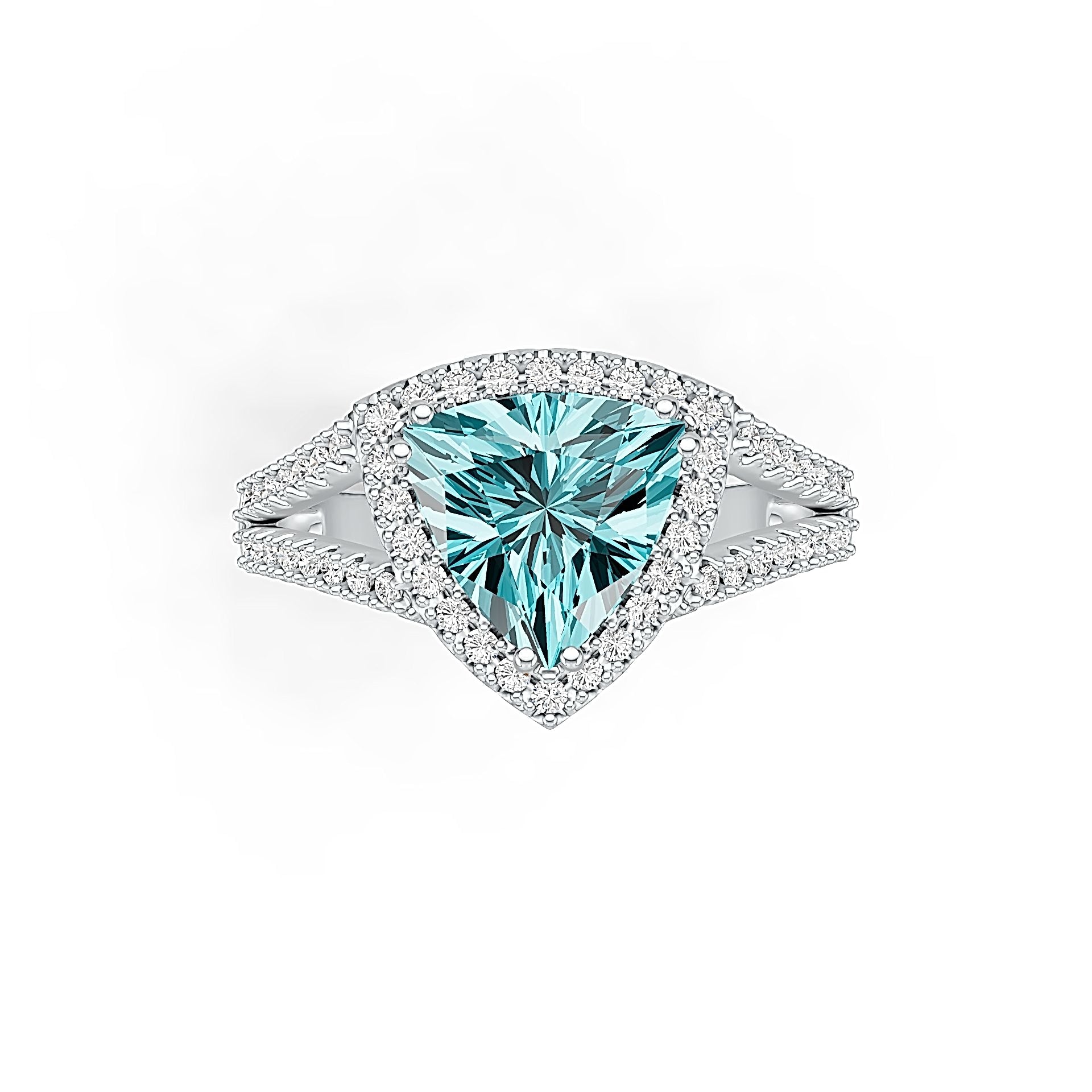 Sterling Silver Semi Mount Ring Setting Trillion Tri 9x9mm White Topaz N0293 Syzjewelry