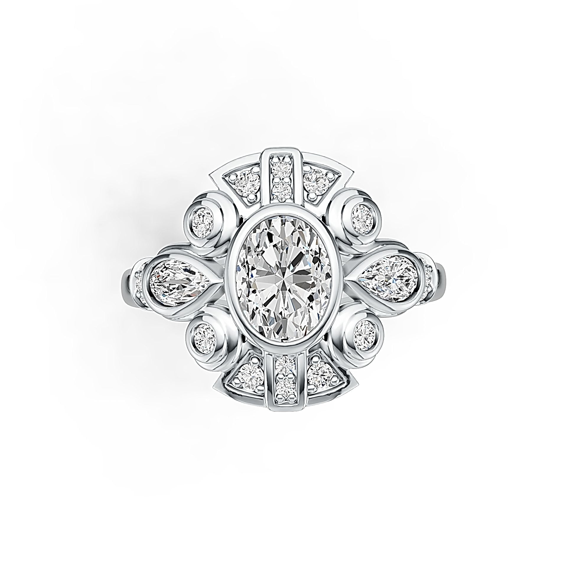 Sterling Silver Semi Mount Ring Setting Oval OV 8X6mm DHJ