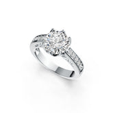 14K Gold Semi Mount Ring Setting Round RD 10x10mm Solitaire Diamond Accent DHJ
