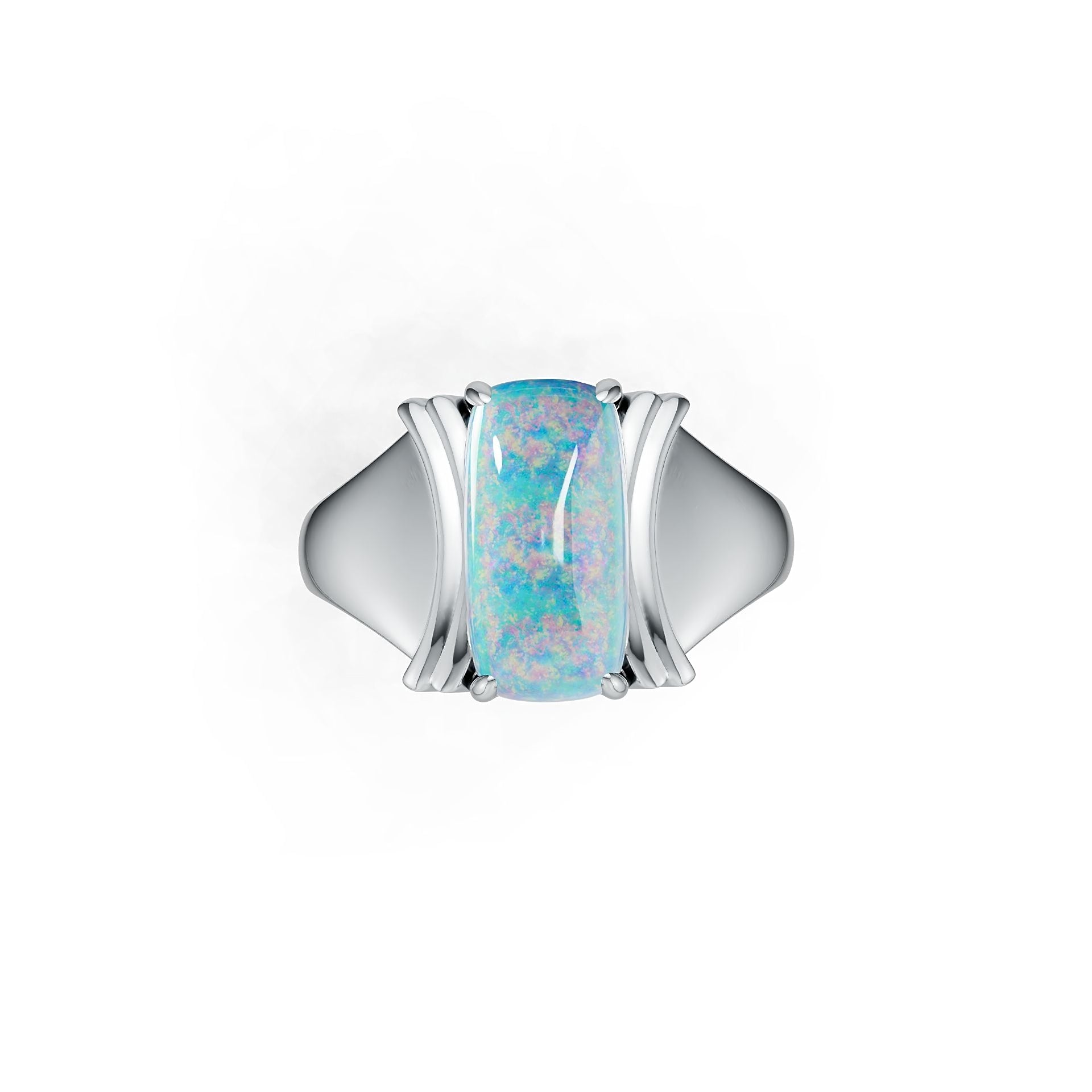 Sterling Silver Semi Mount Ring Setting Cushion CU 14X7mm Cabochon Syzjewelry
