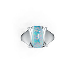 Sterling Silver Semi Mount Ring Setting Cushion CU 14X7mm Cabochon Syzjewelry