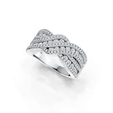 14K Gold Ring Twisted Wave Theme with or Moissanite Diamond Accent DHJ