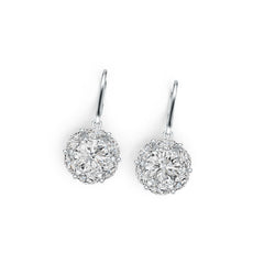 Sterling Silver Semi Mount Earrings Setting Round RD 8X8mm MQ 6X3mm DHJ