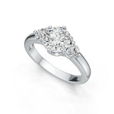 18K Gold Semi Mount Ring Setting Round RD 7x7mm Diamond Accent DHJ