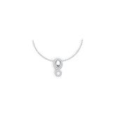 Sterling Silver Double Circle Halo Pendant Infinity with White Topaz or Moissanite DHJ