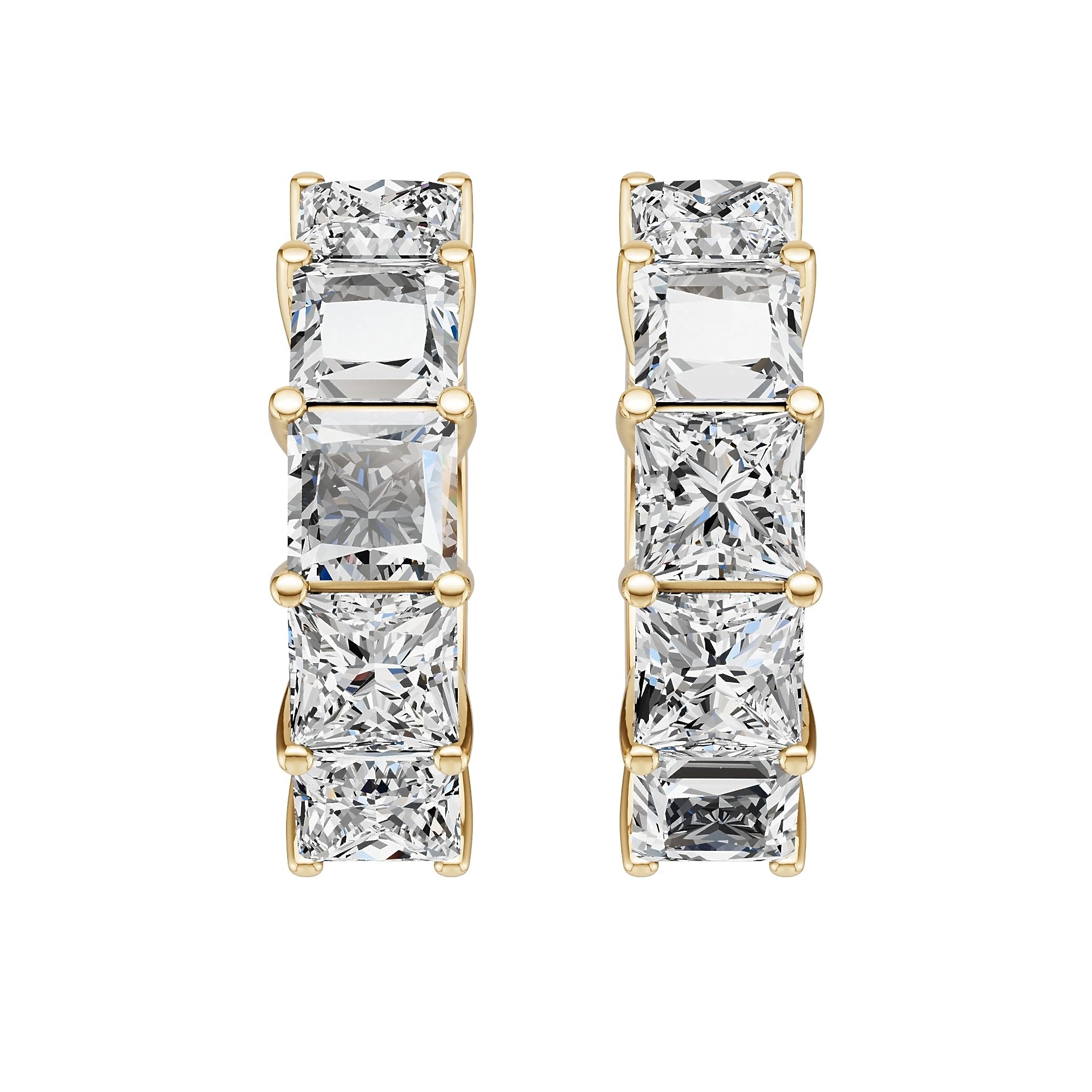 18K Gold Semi Mount Earrings Setting Princess Pr 5x5mm Syz Jewelry