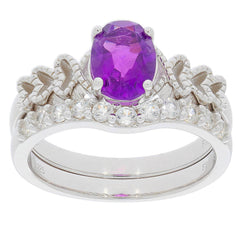 2 piece Set Platinum Semi Mount Ring Setting OV 8x6mm White To Diamond Accent Syzjewelry