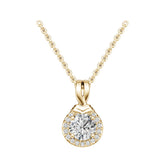14K Gold Semi Mount Pendant Setting Round Ro 5x5mm Diamond Accent Syz Jewelry