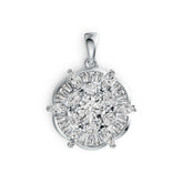 Sterling Silver Semi Mount Pendant Setting Round RD 6x6mm with White Topaz DHJ