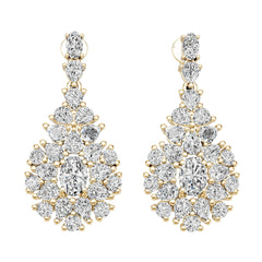14K Gold Semi Mount Earrings Setting Round Ro 5x5mm Diamond Accent Syz Jewelry