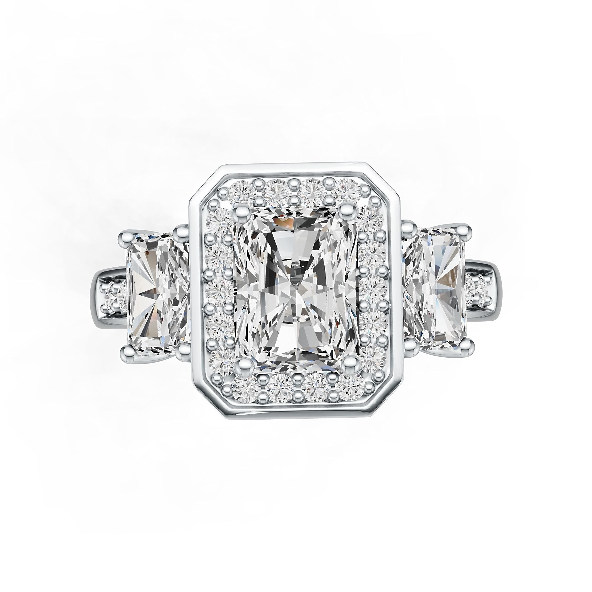 Sterling Silver Semi Mount Ring Setting Emerald OCT 8X6mm OCT 6X4mm DHJ