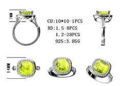 10K Gold Semi Mount Ring Setting Cushion CU 10X10mm Moissanite Accent DHJ