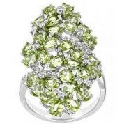 18K Gold Cocktail Cluster Ring with or Moissanite Diamond Accent DHJ