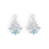 Sterling Silver Semi Mount Earrings Setting Heart HT 7X7mm DHJ