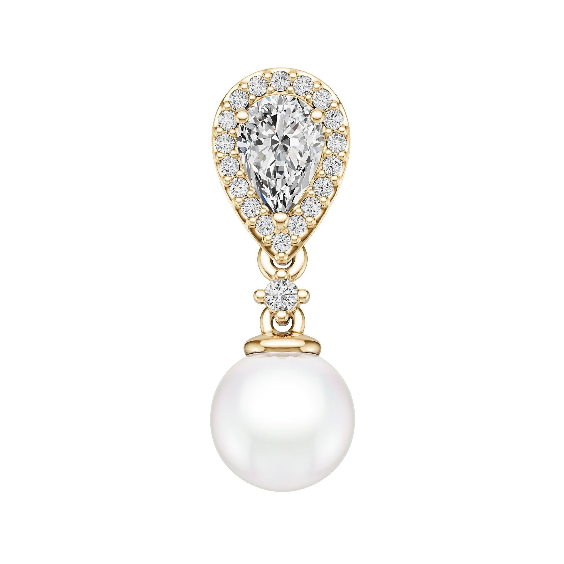 10K Gold Semi Mount Pendant Setting Round Ro 9x9mm Moissanite Accent Syz Jewelry