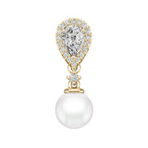 10K Gold Semi Mount Pendant Setting Round Ro 9x9mm Moissanite Accent Syz Jewelry