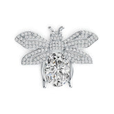 Platinum Semi Mount Pendant Setting Oval OV 18X13mm Bee Theme Diamond Accent DHJ