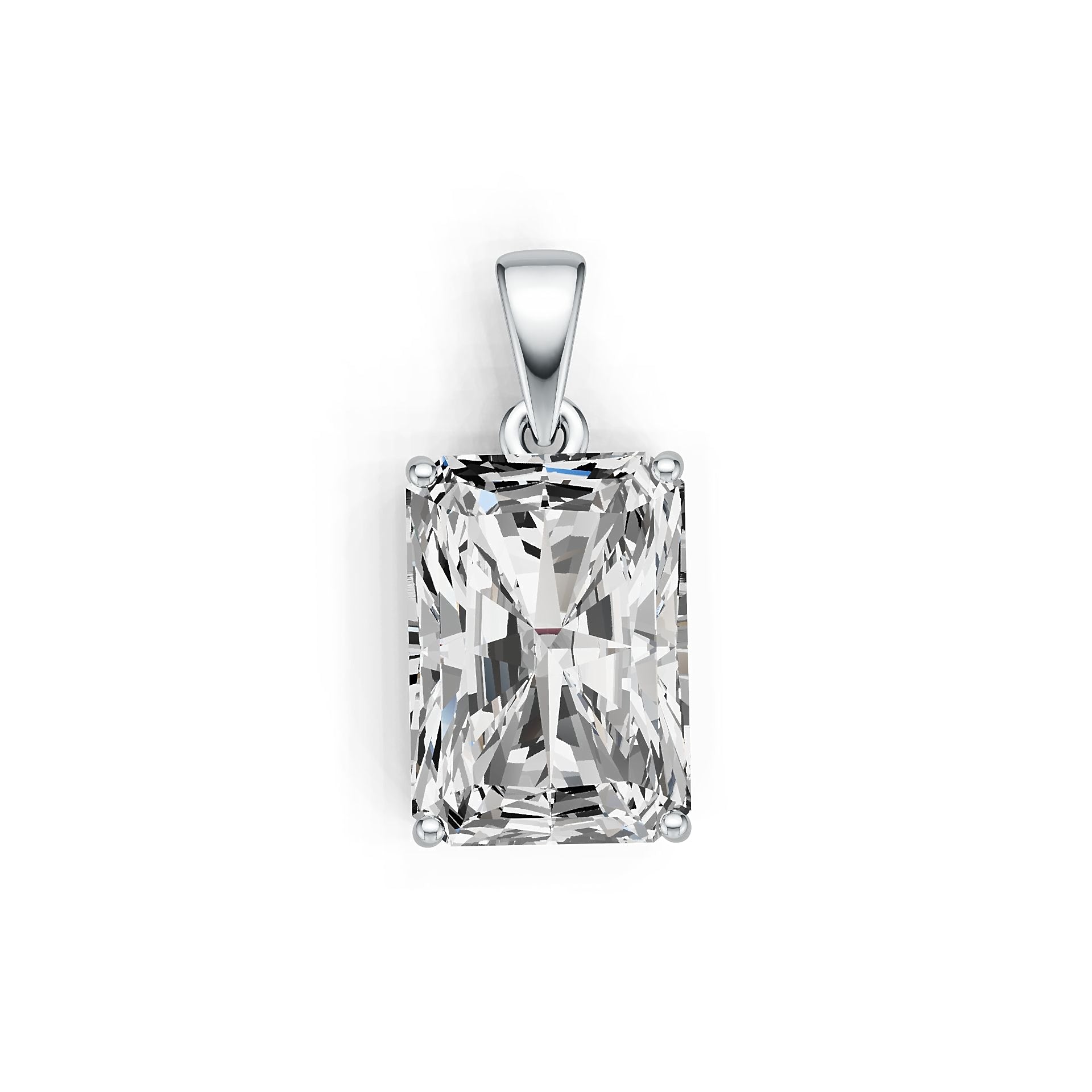 Sterling Silver Semi Mount Pendant Setting Emerald OCT 14X10mm DHJ
