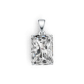 Sterling Silver Semi Mount Pendant Setting Emerald OCT 14X10mm DHJ