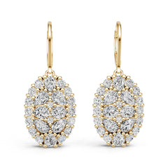 14K Gold Semi Mount Earrings Setting Round Ro 5x3mm Diamond Accent Syz Jewelry